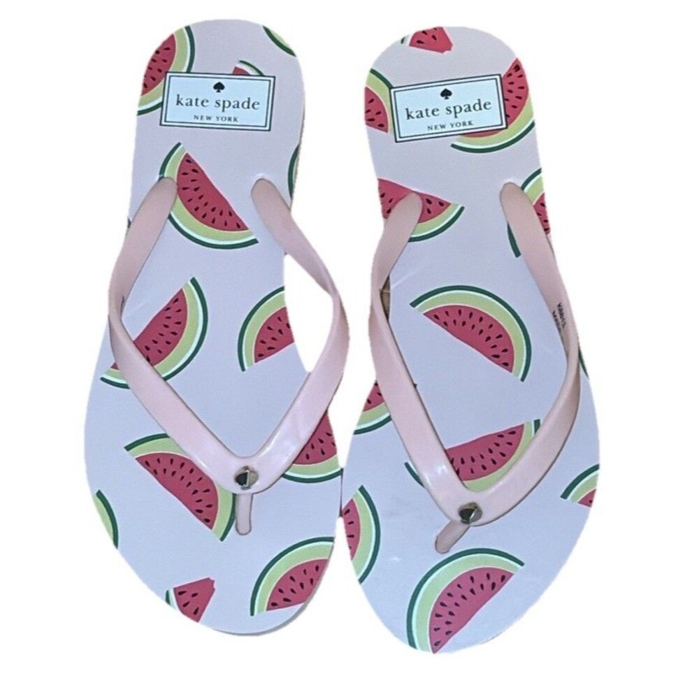 Kate Spade New York Pink Watermelon Thong Flip Flop 6B SANDALS NEW Casual Womans